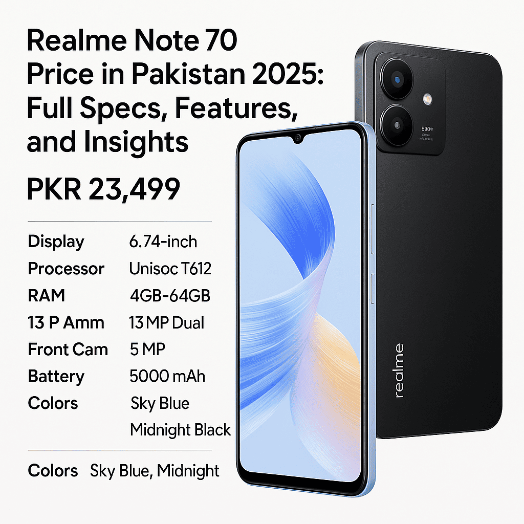 Realme Note 70 Price in Pakistan 2025: Full Specs, Features, and Insights