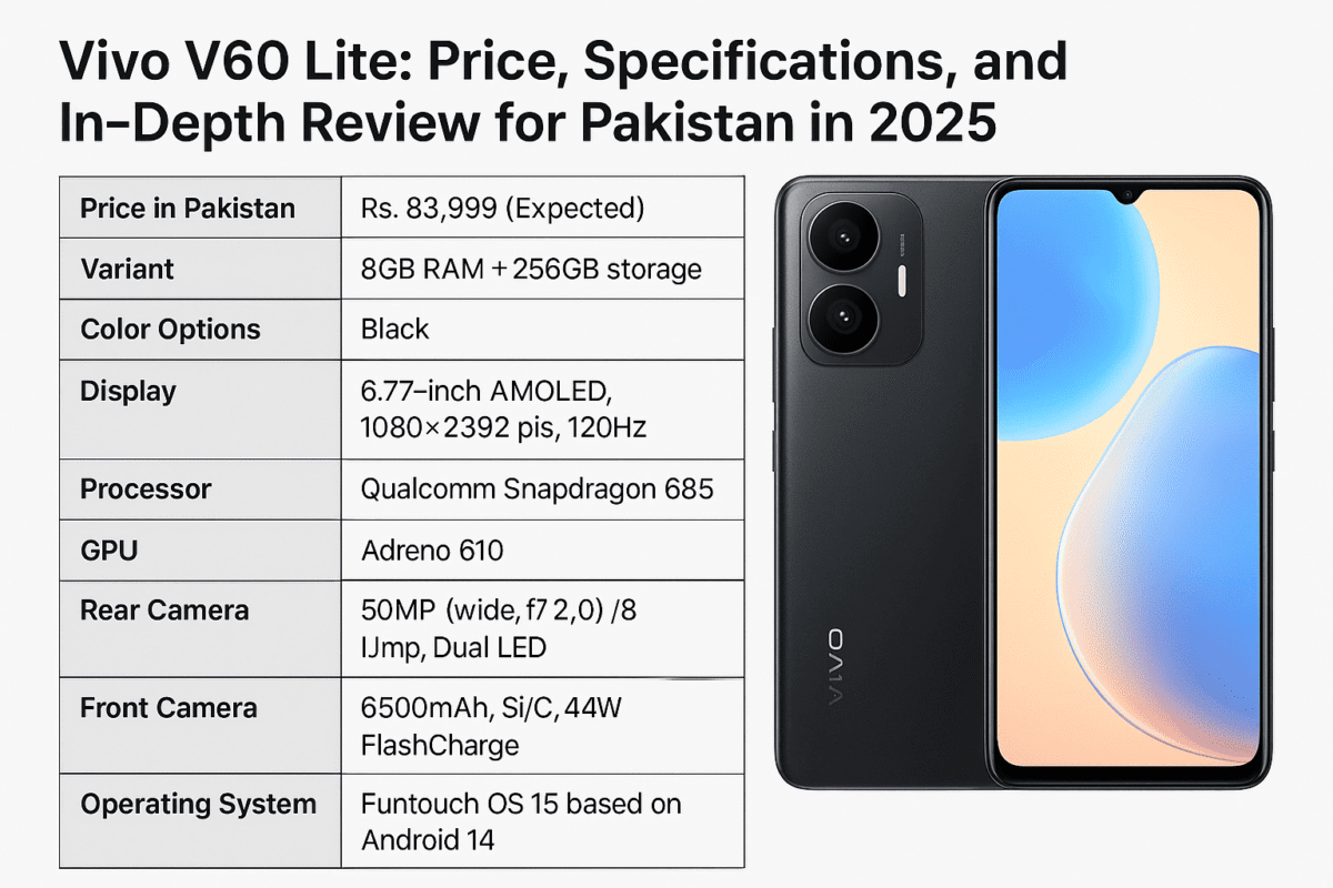 Vivo V60 Lite Price in Pakistan